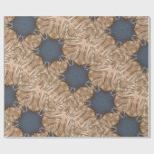 Blue Kaleidoscope Star Wicker Hintergrund Geschenkpapier (Flach)