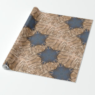 Blue Kaleidoscope Star Wicker Hintergrund Geschenkpapier