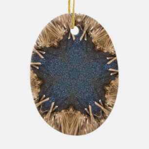Blue Kaleidoscope Star Wicker Hintergrund Keramik Ornament