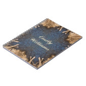 Blue Kaleidoscope Star Wicker Hintergrund Notizblock (Linke Seite)