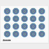 BLUE KALEIDOSCOPE ~ Stickers/Umschlagsicker Runder Aufkleber (Blatt)
