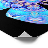 Blue Kaleidoskop Butterfly Print Poster (Ecke)