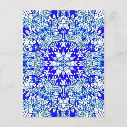 Blue Kaleidoskop Postkarte (Vorderseite)