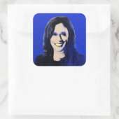 Blue Kamala Harris Pop Art Quadratischer Aufkleber (Tasche)