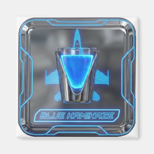 Blue Kamikaze Vodka Shot Magnet (Vorne)
