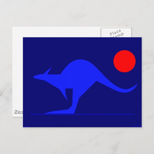 Blue Kangaroo Postkarte (Vorne/Hinten)