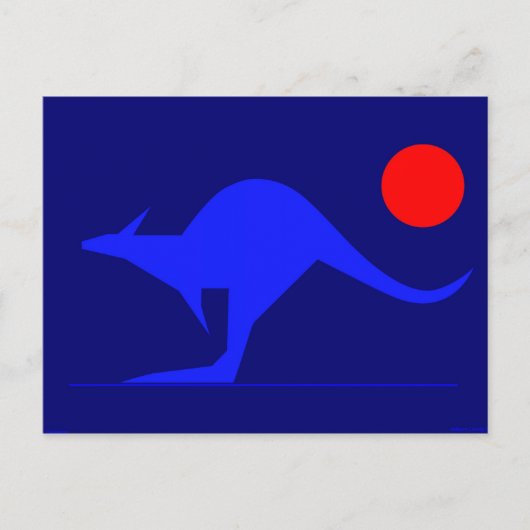 Blue Kangaroo Postkarte (Vorderseite)