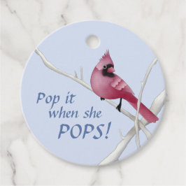 Blue Kardinal Baby Dusche Pop Es, wenn sie Pop! Geschenkanhänger