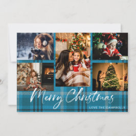 Blue Kariert 5 Frohe Weihnachts-Foto