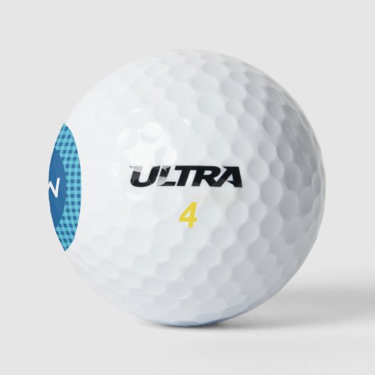 Blue Kariert Arrow Custom Monogram Golf Balls Golfball (Logo)