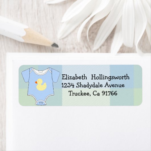 Blue Kariert-Baby-Dusche (Insitu)