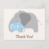 Blue Kariert Baby Elephant Baby Dusche