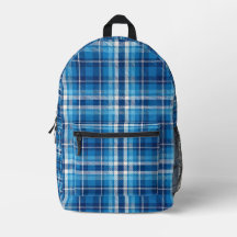 Blue Kariert Back Pack