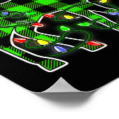 Blue Kariert Buffalo Deer Christmas Pajamas Xmas Poster (Ecke)