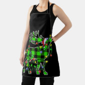 Blue Kariert Buffalo Deer Christmas Pajamas Xmas Schürze (InSitu)