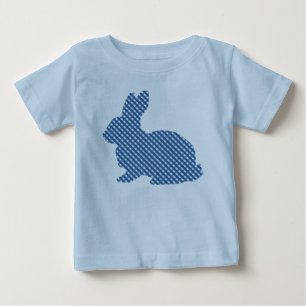 Blue Kariert Bunny Baby T-shirt