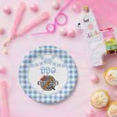 Blue Kariert Bunting Banner GRILLEN Party Pappteller (Party)