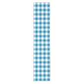 Blue Kariert Custom Table Runner Kurzer Tischläufer (Vorderseite)