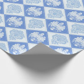 Blue Kariert Damask Geschenkpapier (Ecke)