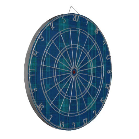 Blue Kariert Dart Board Dartscheibe (Vorderseite Links)