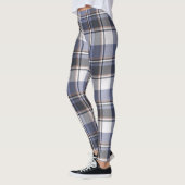 Blue Kariert Designer Frauen Leggings (Links)