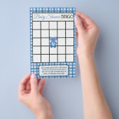 Blue Kariert Elephant Themed Baby Duschspiele Flyer (Handgriff)