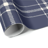 Blue Kariert Farmhouse Country Christmas Geschenk Geschenkpapier (Rolleneckpunkt)