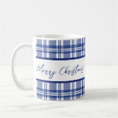 Blue Kariert Frohe Weihnachten Kaffeetasse (Links)