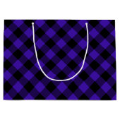 Blue Kariert Gift Bag Große Geschenktüte (Vorderseite)