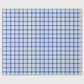 Blue Kariert Gift Wrap | Blaues weißes Tartan - Mu Geschenkpapier (Flach)