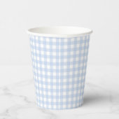 Blue Kariert Gingham Baby Dusche Pappbecher (Rechts)