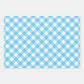 Blue Kariert Gingham Geschenkpapier Set (Vorderseite 3)