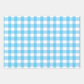 Blue Kariert Gingham Geschenkpapier Set (Vorderseite 2)