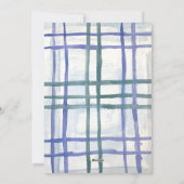 Blue Kariert Holiday Card Feiertagskarte (Rückseite)