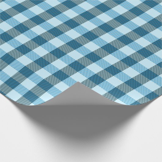 Blue Kariert Modern Simple Geschenkpapier (Ecke)