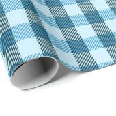Blue Kariert Modern Simple Geschenkpapier (Rolleneckpunkt)