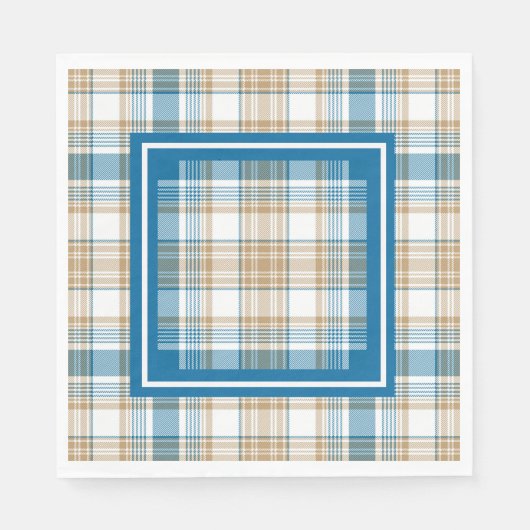 Blue Kariert Napkins Serviette (Vorderseite)