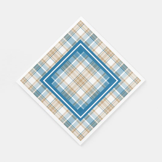 Blue Kariert Napkins Serviette (Ecke)