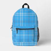 Blue Kariert Pattern Backpack - Stilvoll und funkt Bedruckter Rucksack (Vorderseite)
