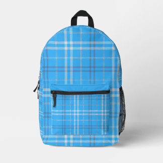 Blue Kariert Pattern Backpack - Stilvoll und funkt Bedruckter Rucksack