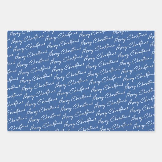 Blue Kariert Patterns Weihnachten Geschenkpapier Set (Vorderseite 2)