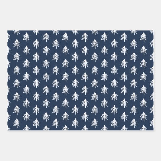 Blue Kariert Patterns Weihnachten Geschenkpapier Set (Vorderseite)