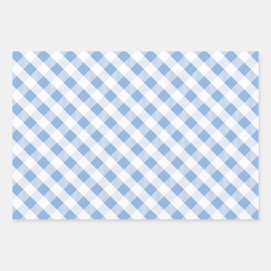 Blue Kariert Patterns Weihnachten Geschenkpapier Set (Vorderseite 3)