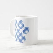Blue Kariert Paw Print Kaffeetasse (Vorderseite Links)