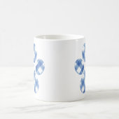 Blue Kariert Paw Print Kaffeetasse (Mittel)