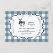 Blue Kariert Reindeer Diapper Raffle Begleitkarte (Vorderseite)