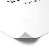 Blue Kariert Retro Baby Q Baby Dusche Willkommen Poster (Ecke)