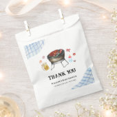 Blue Kariert Retro Country Baby Q Baby Dusche Geschenktütchen (Ausgeschnitten)