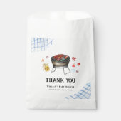 Blue Kariert Retro Country Baby Q Baby Dusche Geschenktütchen (Vorderseite)