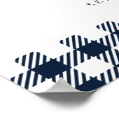 Blue Kariert Rustic Baby Dusche GRILLEN Begrüßungs Poster (Ecke)